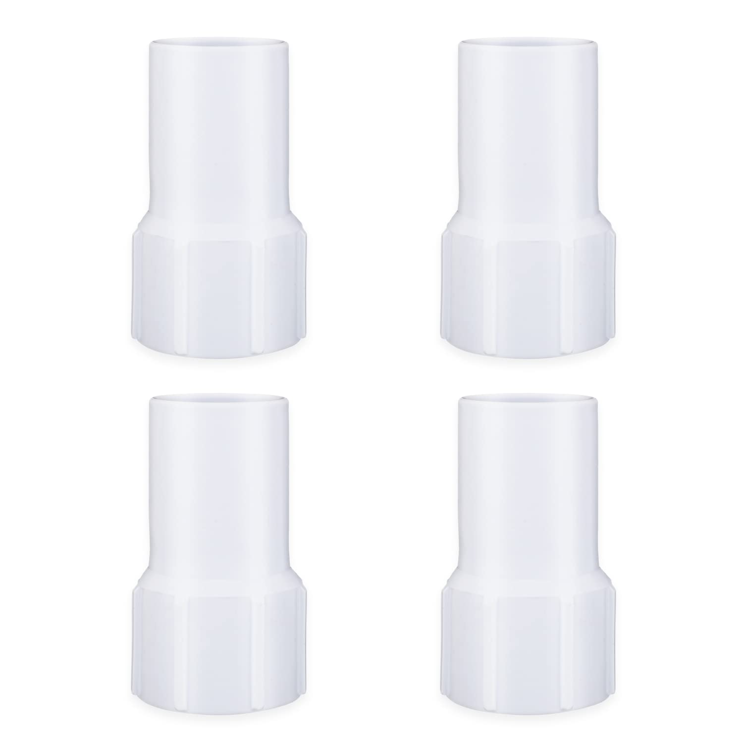 4pcs 1-1/2 Inch Pool Vacuum Hose Cuff, Spiral Wound Swimming Pool Hose Connector Replacement White Sturdy Durable Plastic Threaded Hose Accessories for Hose Repair Hose Ends Connect Vacuum Head