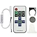 LE® Mini Remote Controller for Single Color LED Strip Lights, RF Dimmer for 12 V DC LED Light Strips, 12A, Wireless Remote Control for All Dimmable 3528 5050 LED Strip