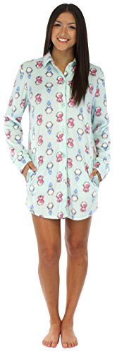 Frankie & Johnny Women’s Sleepwear Fleece Long Sleeve Sleepshirt Frankie & Johnny Women’s Sleepwear Fleece Long Sleeve Sleepshirt