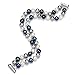 Sterling Silver 2-rows 6.5-7mm Dyed Multi-dark Freshwater Cultured Pearl Necklace and Bracelet Set