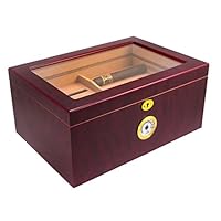 Mantello 100 Cigar Desktop Humidor Glasstop