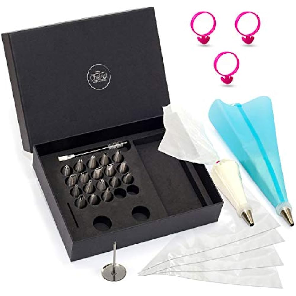 Icing Dispensers & Tips Cake Decorating Set By Deluxe Kit Of 20