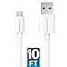 Sabrent 22AWG Premium 10ft Micro USB Cables High Speed USB 2.0 A Male to Micro B Sync and Charge Cables [White] (CB-MUW1)