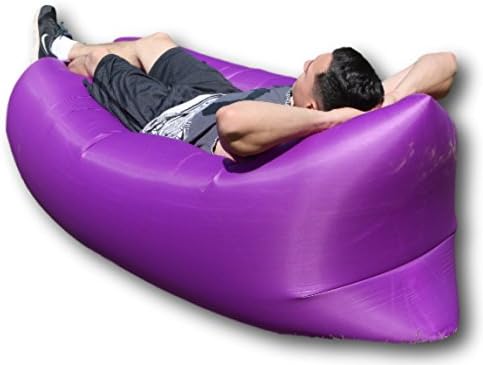 PortaLounge Air Sofa For Lounging On The Go - Ideal For Pool Recreation Camping Musical Festivals Inflatable Lounger (Purple)