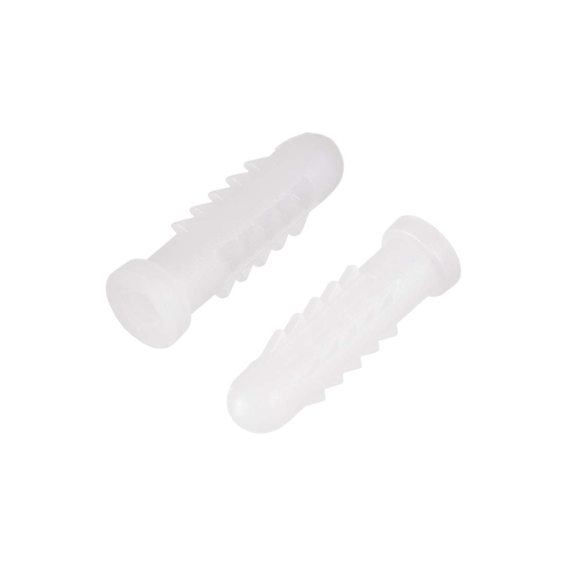 sourcing map 6x25mm Plastic Bolts Expansion Pipe Column Frame Fixings White 30pcs