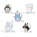 WINZIK Novelty Cartoon Lapel Brooch Pins Set 5pcs Cute Chinchillas Pattern Enamel-liked Badges for Women Girls Child Clothes Backpacks Decor