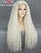K'ryssma Light Blonde Synthetic Lace Front Wig Platinum Blonde Long Wavy Synthetic Wigs Natural Wavy Lace Wigs for Women Heat Resistant 24 inches