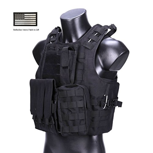 Hannah fit Tactical Molle Airsoft Vest Paintball Combat Soft Vest Black