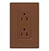 Lutron SCRS-15-TR-SI Satin Colors 15-Amp Duplex Tamper Resistant Receptacle, Sienna