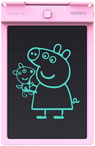 IGERESS Newest Pink 9-inch LCD Writing Tablet Electronic Writing Board Digital Drawing Board Graphic Drawing Tablet Durable (Pink) …