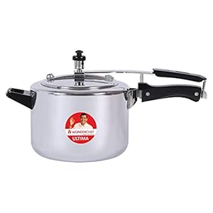 Wonderchef Inner Lid Aluminium Ultima Pressure Cooker, 5 litres, Silver