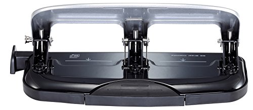 PaperPro inPRESS 20 Reduced Effort Three-Hole Punch, Silver, Black (2220)