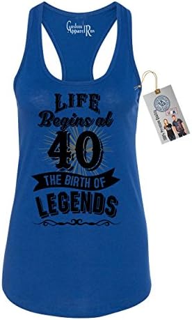 Custom Apparel R Us Life Begins at 40 Womens Racerback Tank