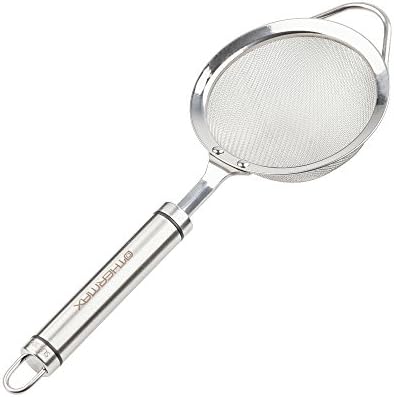 OTHERMAX 4 Inch Stainless Steel Fine Mesh Strainer, Kitchen Colander and Sifters Crafted for Kitchen Food, Tea, Rice, Vegetable, Quinoa and Juice Use with Comfortable Handle