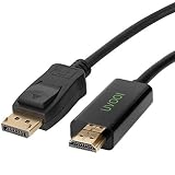 DisplayPort to HDMI HDTV Cable 10 feet, UVOOI Display Port (DP) to HDMI Cable Male to Male Adapter 1080P Support Video and Audio - Gold-Plated