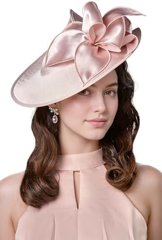 Organza Derby Fascinator Hat Sun Visor Wide Brim Fedora Adjustable Woman CAIXIA Wide Brim Derby Hats for Women Organza Cloche Bowler  main image 4