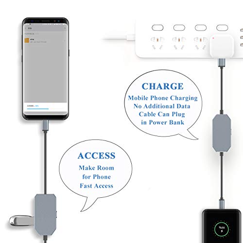 The perseids Dual Lines Micro USB OTG Hub Laptop Docking Station Compatible with Windows PC Android Phone Tablet in Silver Gray
