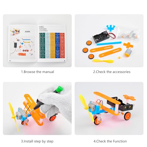 SCIENCE DIARY STEM Toy Robot Construction Kit for Children - Technology Experiments with Motor & Tools, Educational Toy for Building & Research, Gift for Boys & Girls for Birthday & Christmas