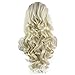 Mxangel Long Wavy Celebrity Half Hand Tied Synthetic Lace Front Light Blond Natural Wig