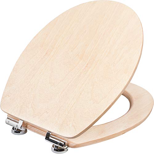 Cornat Ligna Plus High-Quality Real Pine-Soft-Close Mechanism-Comfortable Feel-Elegant Wood Look Fits in Any Bathroom Seat/Toilet Lid/KSLIGKSC