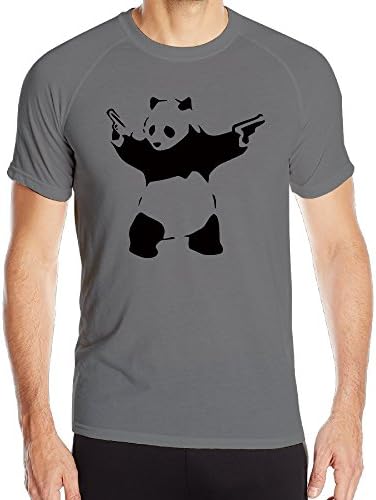 Banksy Stencil Grafitti Panda With Gun Mens Workout Tee