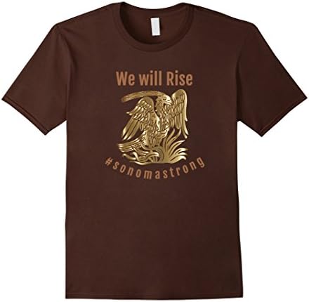 Mens Sonoma County Strong Phoenix Rising Tshirt Large Brown