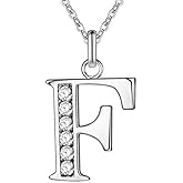 Xyphielle Women's Letter F Necklace, 925 Silver Plated, Gift for Christmas, Birthday, Anniversary, Mother's Day, Jewelry for Girlfriend, Wife, Mom