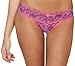 Rene Rofe Women's Crotchless Lace V Thong, Fuschia/Purple, M/L