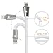 Aimus Phone Charger Cable, 3 Pack 0.4FT+4FT+6FT Data Cable Line with LED Light USB Charger Cable Gaming Charging Cable Cord Compatible with iPhone X/8/8 Plus/7/7 Plus/6/6s/5/5S, iPad and iPod- White