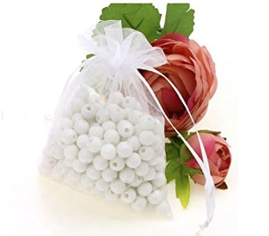 Homecube 50 Pcs 5.11x 7.08'' Drawstring Organza Pouch Strong Storage Bags (S-White)