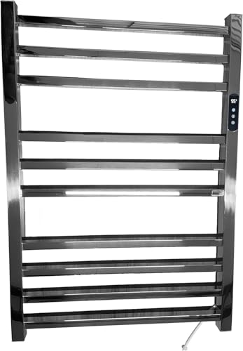 Toalheiro Térmico Grande Quadrado Inox Bivolt com Timer Embutido - Kzi (Fio Lado Esquerdo, Grande)