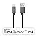 LABC Apple-Certified MFi Lightning Cable Sync & Charge Cable Aluminum Caps Nylon Cable 4 ft / 1.2m iPhone Lightning Cable Charging Cord Nylon Braided Apple USB Cable Data Sync Cable 8 Pin Cable for iPhone 5/5s/5c 6s 6s Plus iPad iPod 5G (LABC-505 GREY)