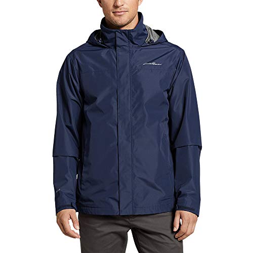 Eddie Bauer Men's Rainfoil Packable Jacket, Waterproof, Med Indigo