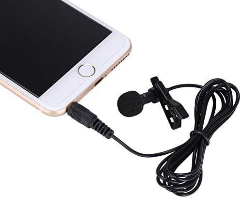 YODAY Clip-on Microphone Mini Lapel Mic Hands Free Omnidirectional Condenser Mini Microphone 3.5mm for Iphone/Ipad/Ipod Touch/Samsung/Android/Windows Smartphones(Black)