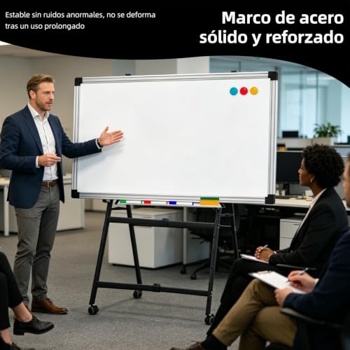 ALANO Soporte de Pizarra Blanca en Forma de A, Soporte de Pizarra Blanca Móvil con 4 Ruedas. Caballete para Pizarr Blanca Ajustable, Soporte Removible de Aluminio para Presentación de Oficina.