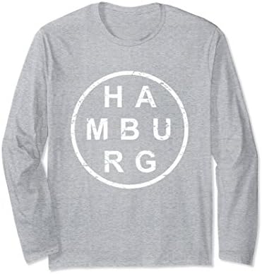 Unisex Stylish Hamburg Long Sleeve T-Shirt Medium Heather Grey