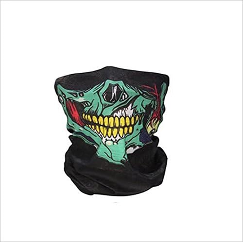 RICISUNG Skull Tubular Protective Dust Mask Bandana Motorcycle Polyester Scarf Face Neck Warmer for Snowboard Skiing Motorcycle Biking