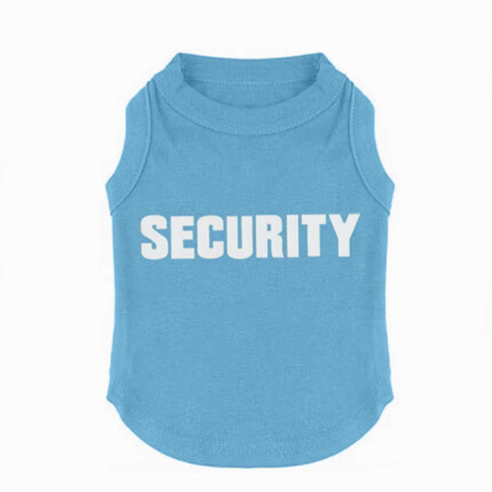 Dog Shirt Tee Shirts Puppy Summer Clothes Tank Top Vest SECURITY Sweat Shirt for Small dog Medium Cat (XL, Blue)