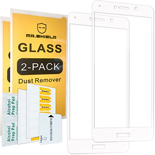 [2-PACK]-Mr Shield For Huawei Mate 9 Lite [Full Cover] [White Color] [Tempered Glass] Screen Protector with Lifetime Replacement Warranty