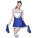 Varsity College Sports Cheerleader Uniform Costume Outfit Blue L US 10 12