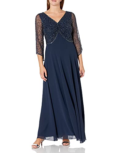 Chiffon Gown Dress Navy 