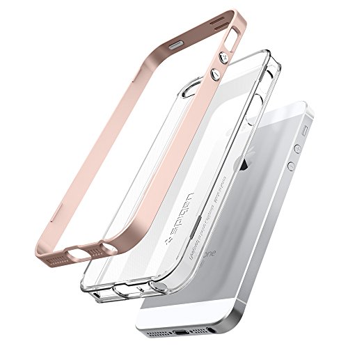 Spigen Funda Neo Hybrid Crystal Compatible con iPhone SE (2016)/5S/5 - Oro Rosa - Imagen 8