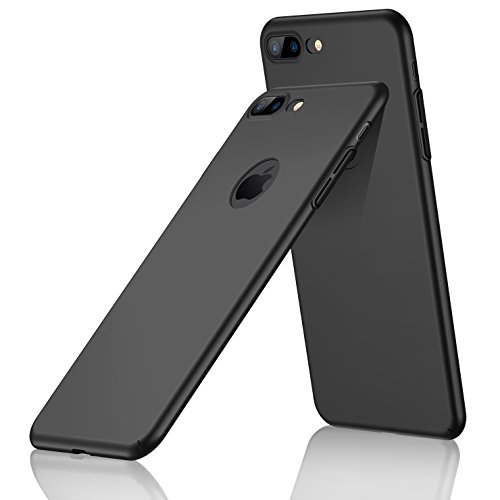 iPhone 8 Plus Case,CASEKOO Slim Fit Ultra Thin Case Hard Protective Cover [Scratch Resistant] Matte Surface Back [Great Grip Case] [Support Wireless Charging] for iPhone 8 Plus Only-Phantom Black