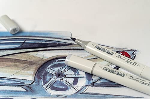 Copic Sketch - Marcadores de alcohol, juego de 12 piezas, gris frío (New Ver.)