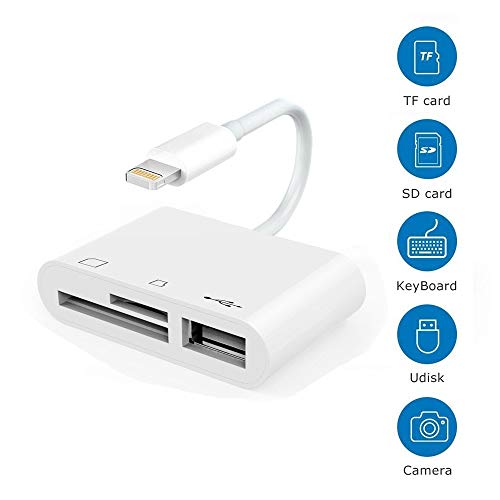 SD Card Reader, SD Card Reader for Phone, Trail Game Camera Viewer for Hunting, USB Camera Adapter, Digital Camera Reader Converter for Phone/Pad (White) - Thumbnail 7
