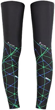PANEGY Sun Protection Cooling Compression Leg Long Sleeves Best for man and women for Running/Gym/Cycling/Sports/Mountain/Bike/Riding/Football/Basketball-1 Pair-Green-SizeXL-70cm(L)