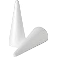 12 Pack Craft Foam - Foam Cones for Crafts, Trees, Holiday Gnomes, Christmas Decorations, DIY Art Projects (7.3x2.7 In)