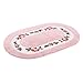 JSJ_CHENG Oval Soft Cute Rose Floral Microfiber Bathroom Area Rugs and Mats Non-slip (17.7-inch By 29.5-inch, pink)