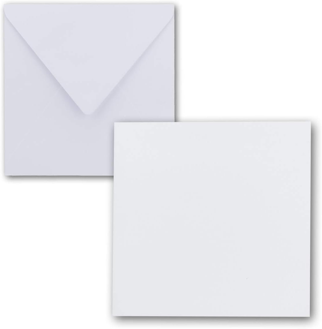 FarbenFroh® by Gustav Neuser® Pack of 50 Plain Square Cards 15 x 15 cm with Envelopes in Bright White for Greeting Cards etc