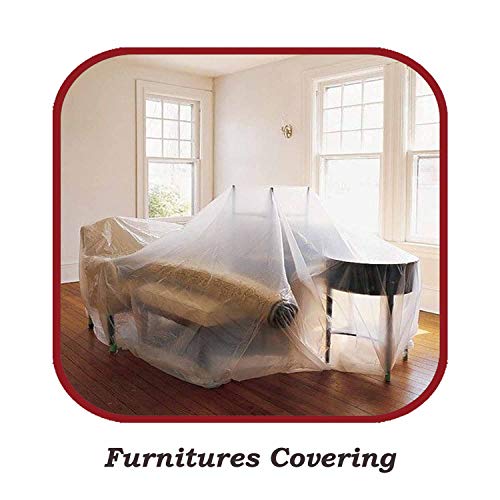 Wadason Drop Cloths for Painting Plastic Drop Cloth 9x12 Painters Drop Cloth Plastic Sheeting Tarp Drop Cloth Waterproof 1 Pack